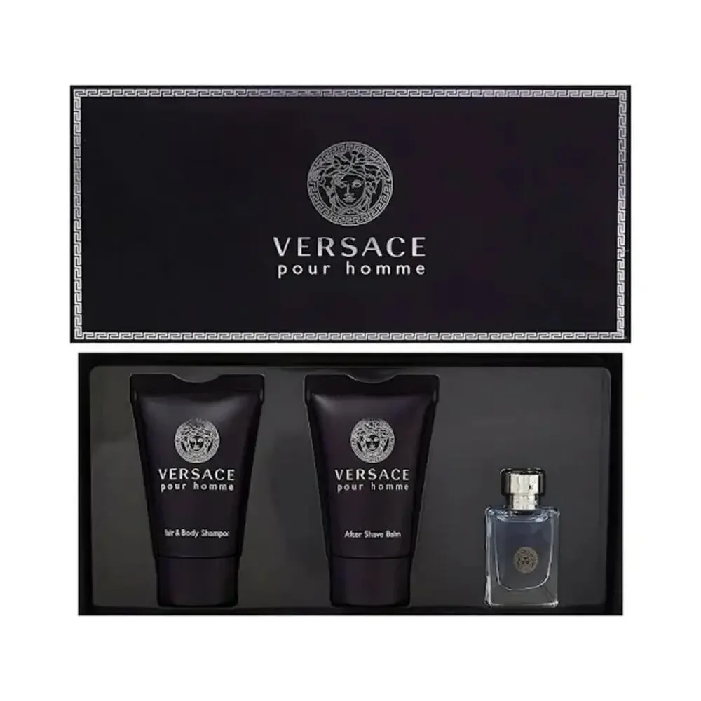 Versace Pour Homme Grooming Set - Black and Silver